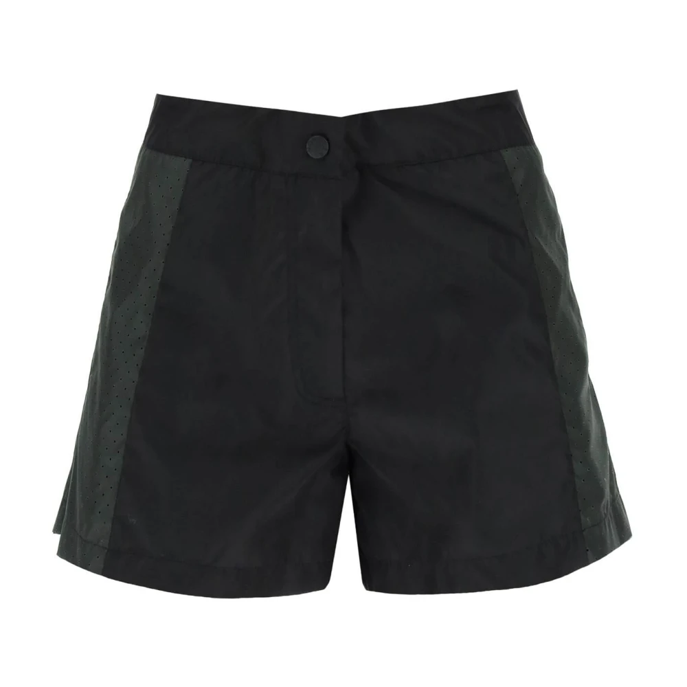 Moncler Sportieve Nylon Shorts met Geperforeerde Details Black Dames
