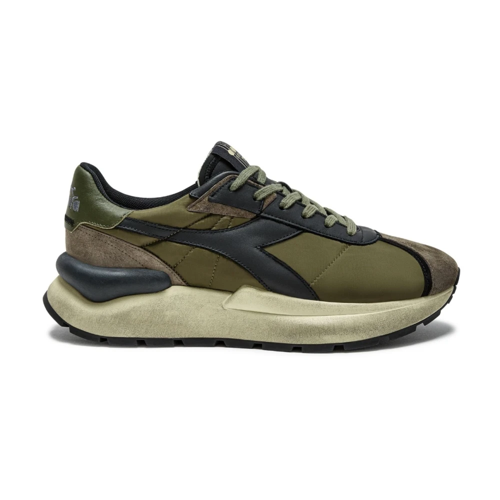 Diadora Vintage Groene Leren Sneakers Heren Schoenen
