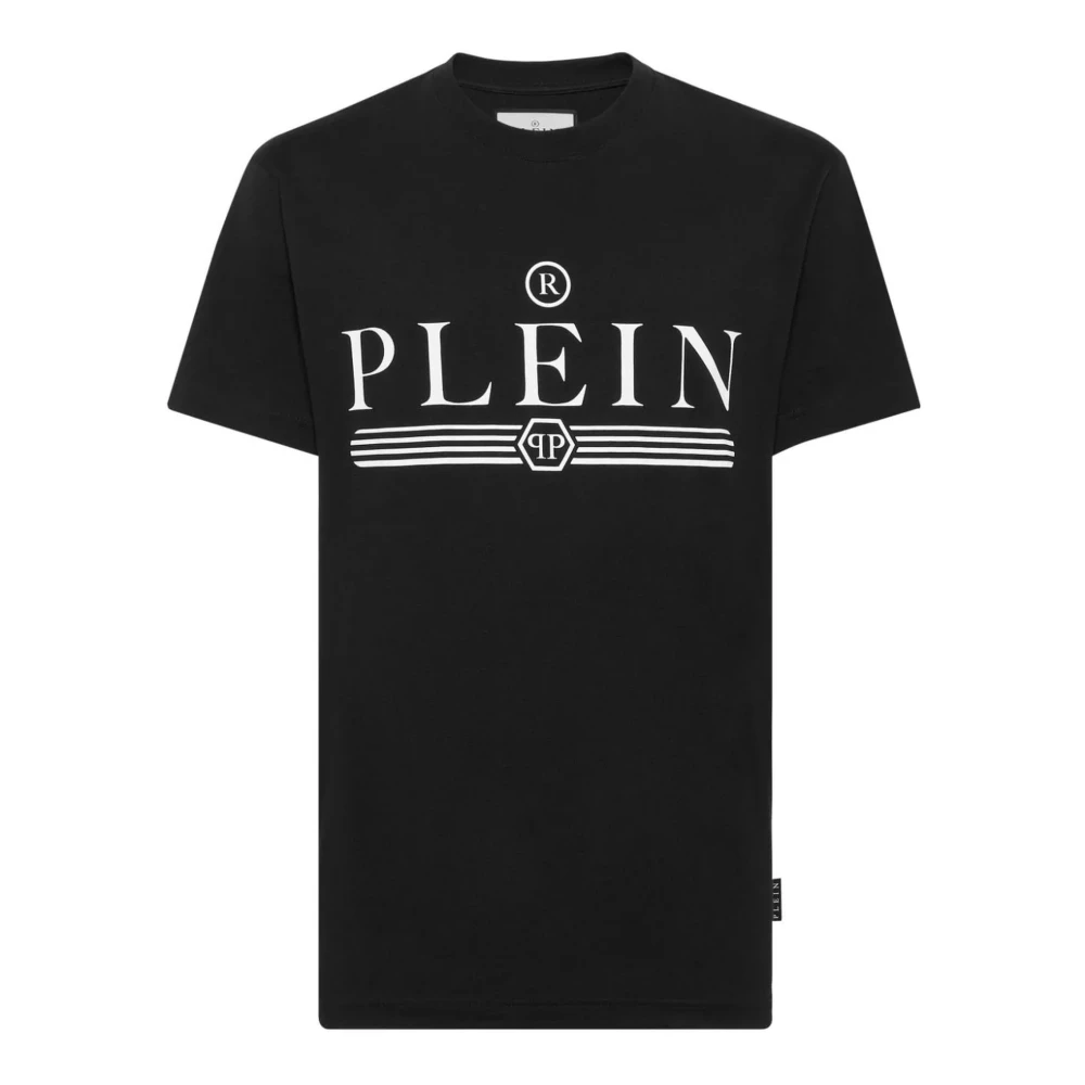 Philipp Plein Zwart Logo Print Katoenen T-shirt Black Heren