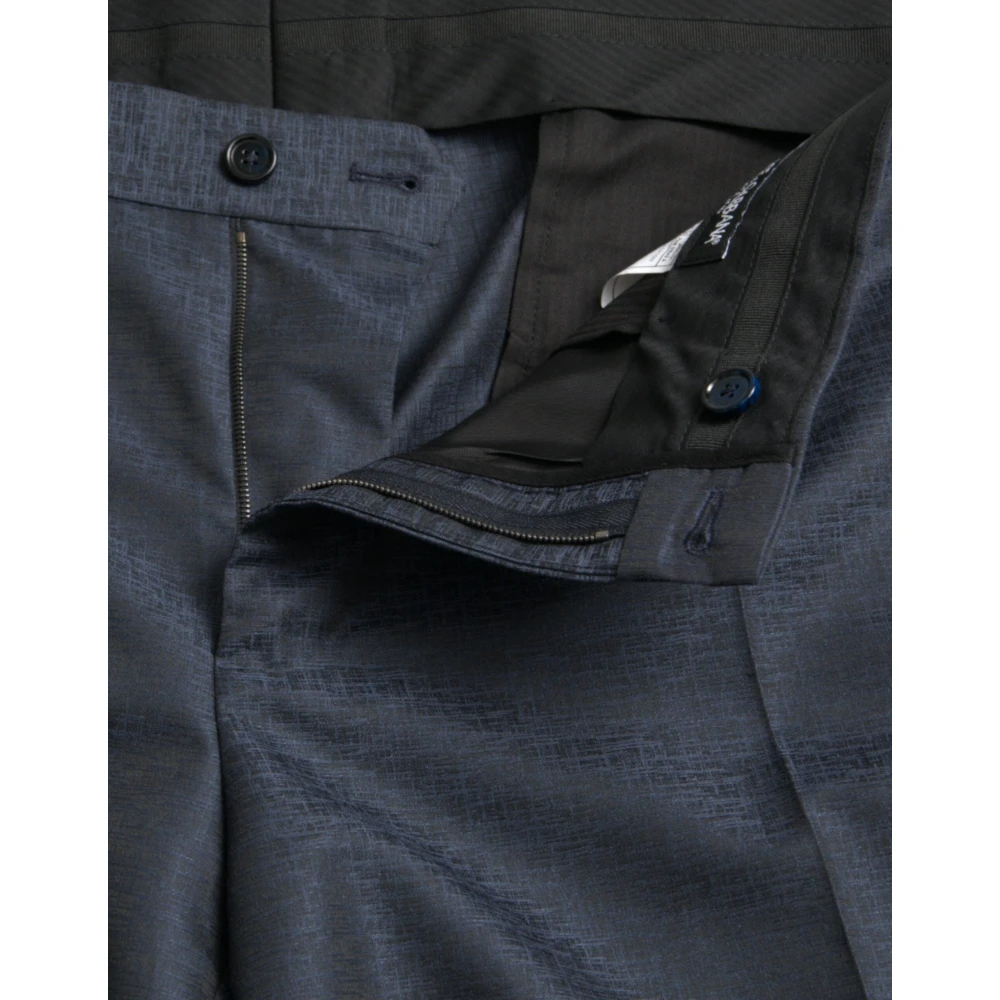 Dolce & Gabbana Blauwe Wol Heren Skinny Jurk Broek Blue Heren