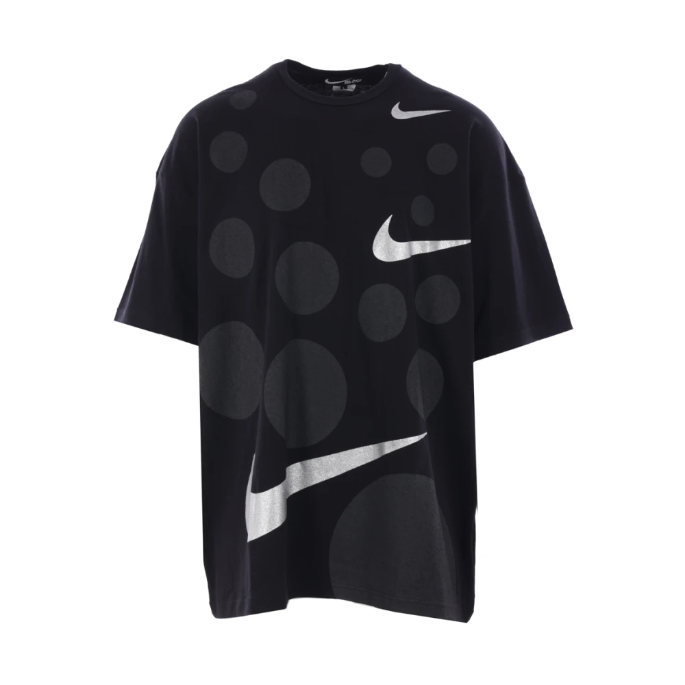 Comme des Garçons Zwart T-shirt met stippen en Swoosh-logo Black Heren