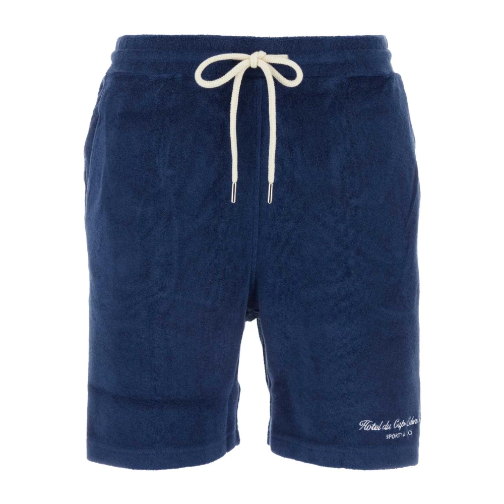 Sporty & Rich Blå Terry Cursive Shorts Blue, Dam