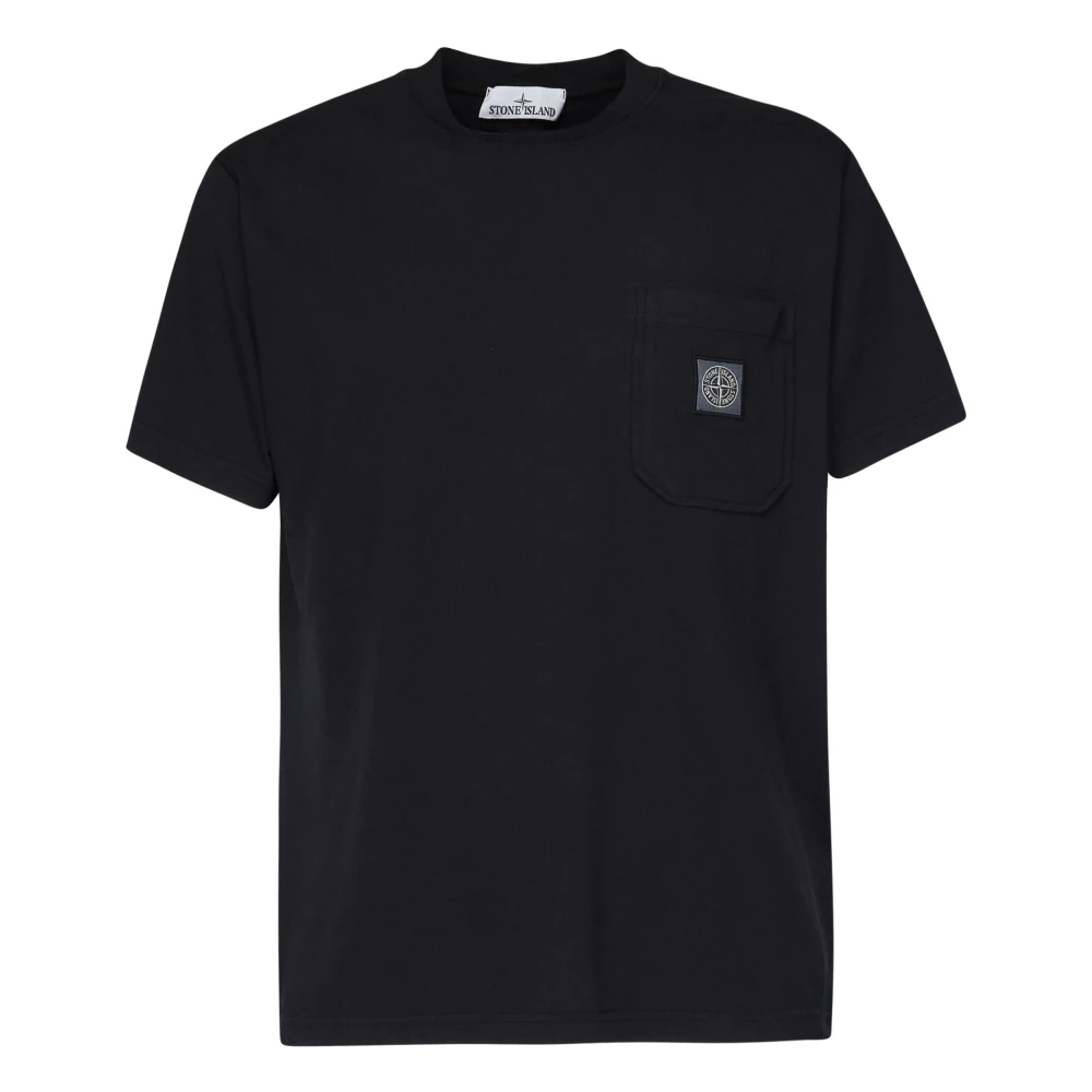 Stone Island Zwarte T-shirts en Polos met Zak Black Heren