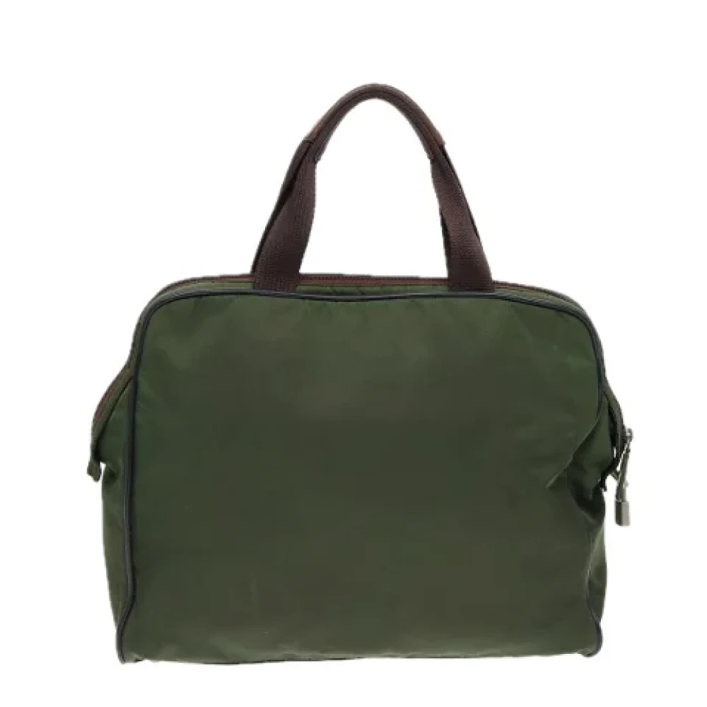 Prada Vintage Pre-owned Nylon handbags Brown Dames