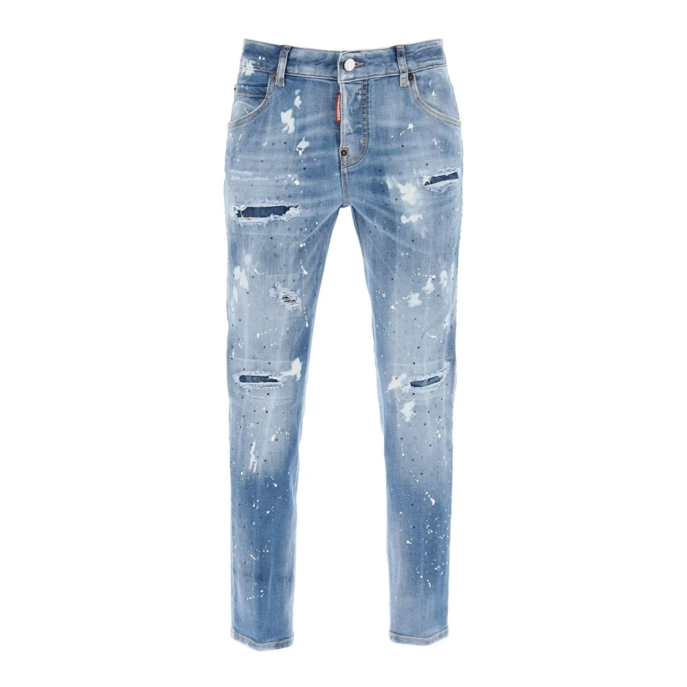 Dsquared2 Cool Girl Jeans med Ice Spots Wash Blue, Dam