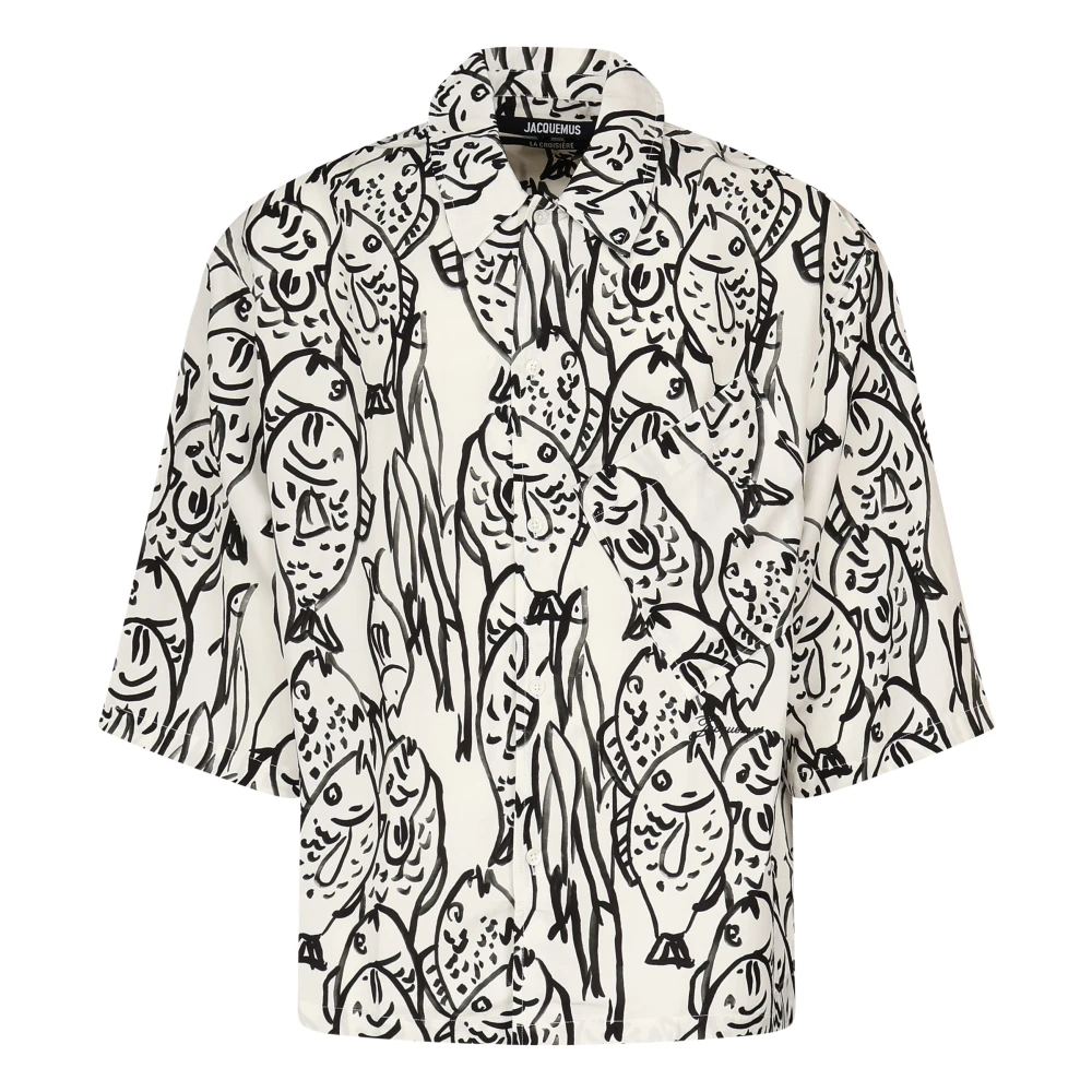 Jacquemus Visgraat Boxy Shirt Wit Multicolor Heren