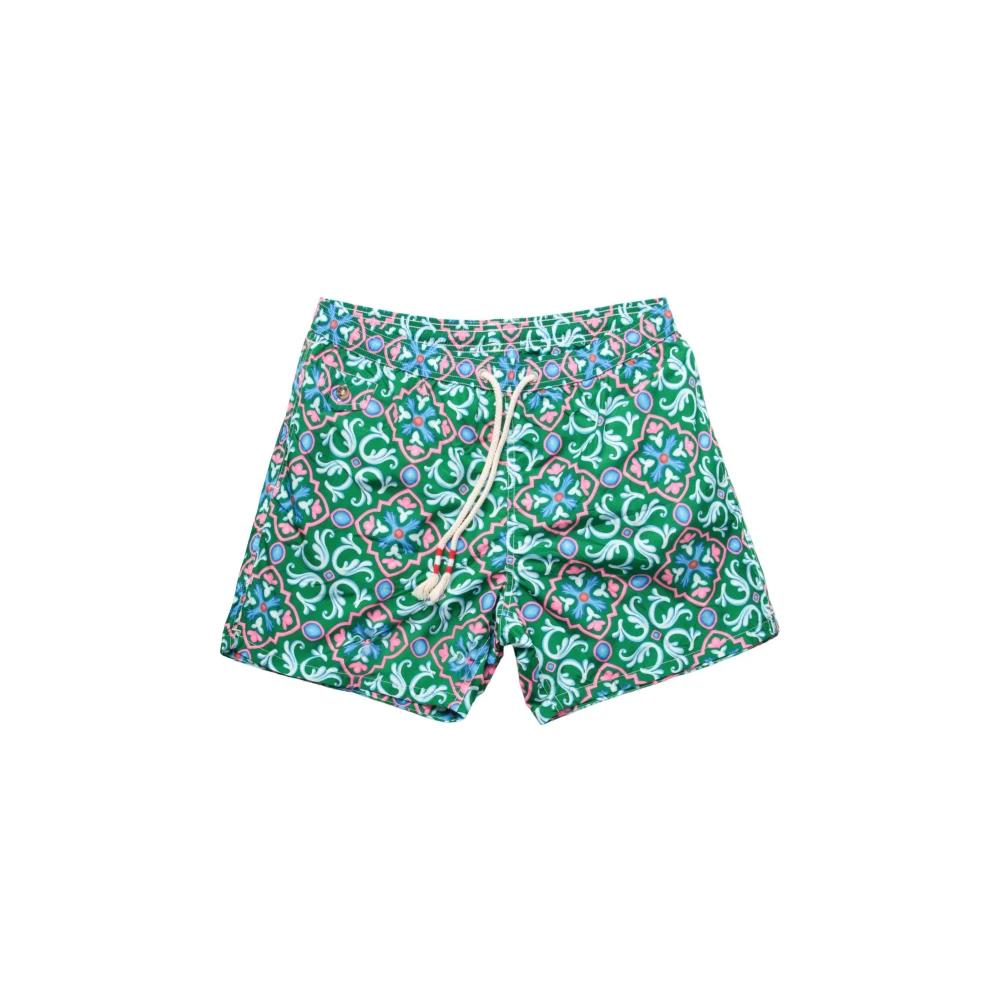 MC2 Saint Barth Majolica Ceramic Swimshorts in 5721 Green Heren