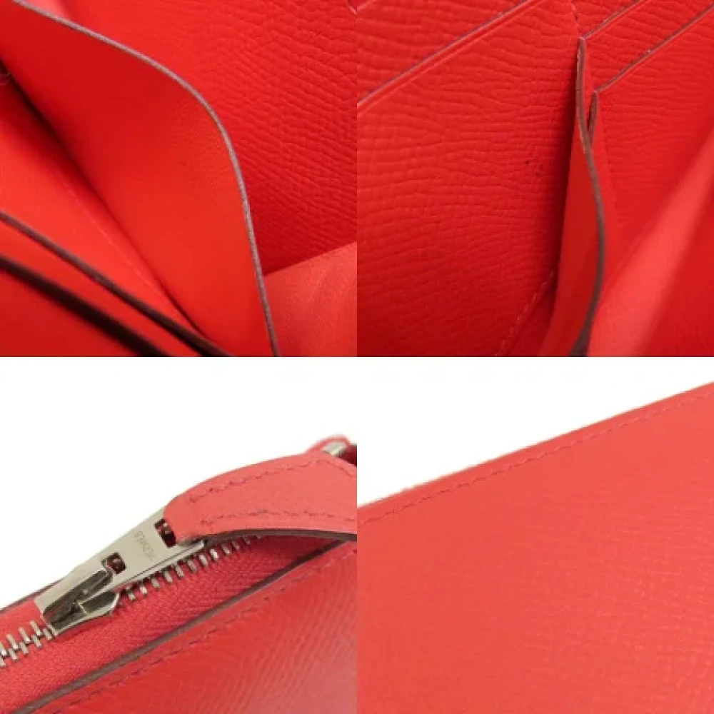 Hermès Vintage Pre-owned Canvas wallets Red Dames