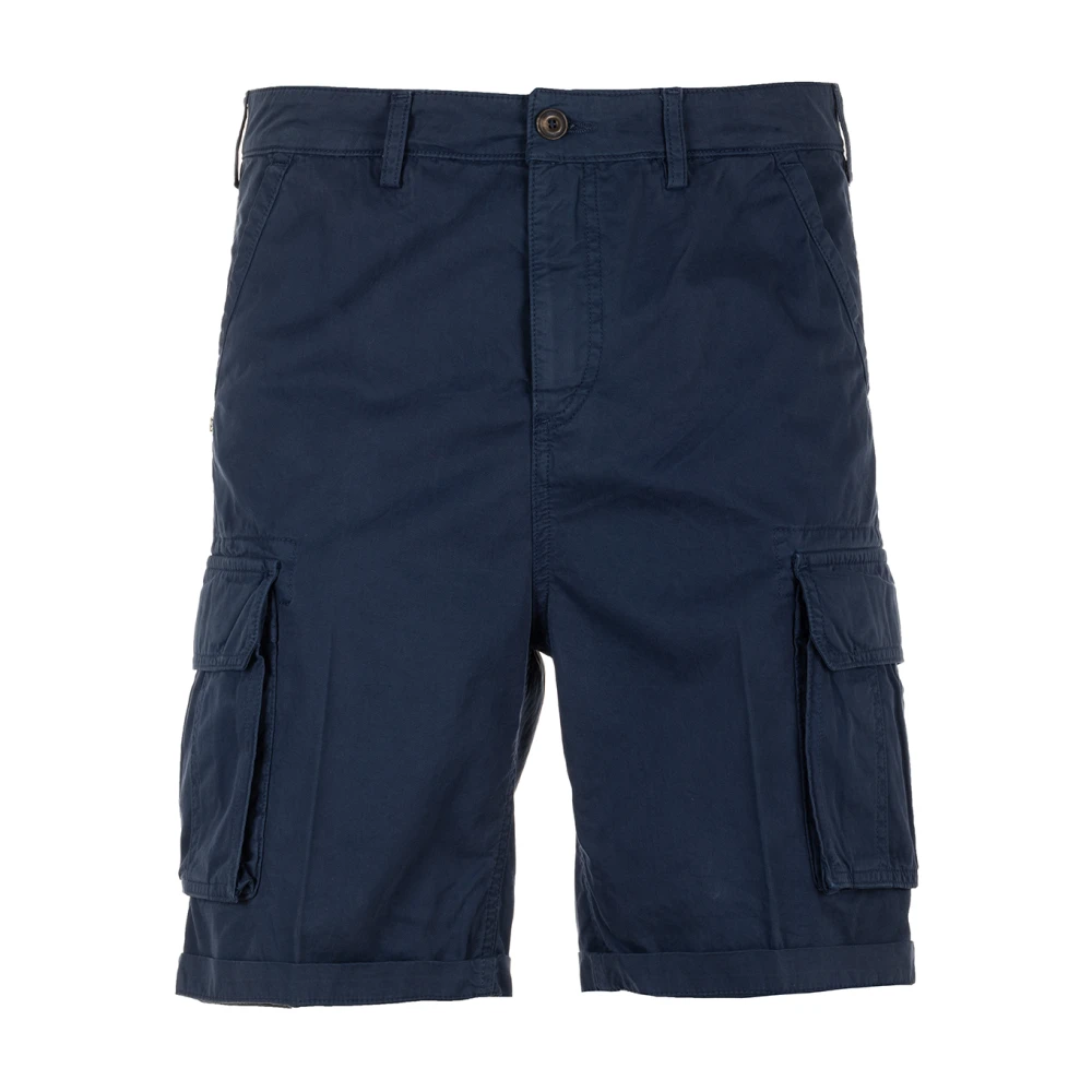 40Weft Blauwe Cargo Bermuda Shorts Blue Heren
