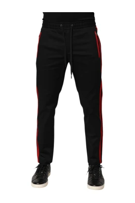 Röd Stripe Logo Jogger Sweatpants