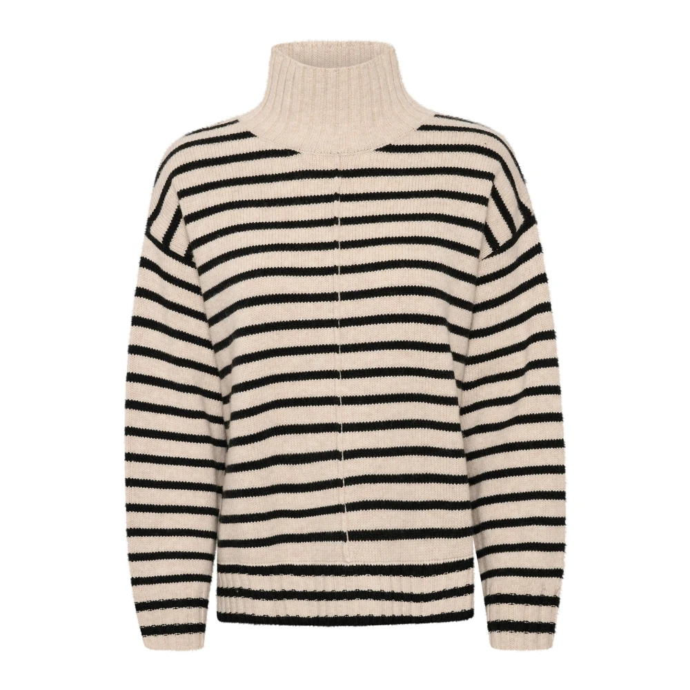 Part Two Franse Eiken Streep Gebreide Trui Beige Dames