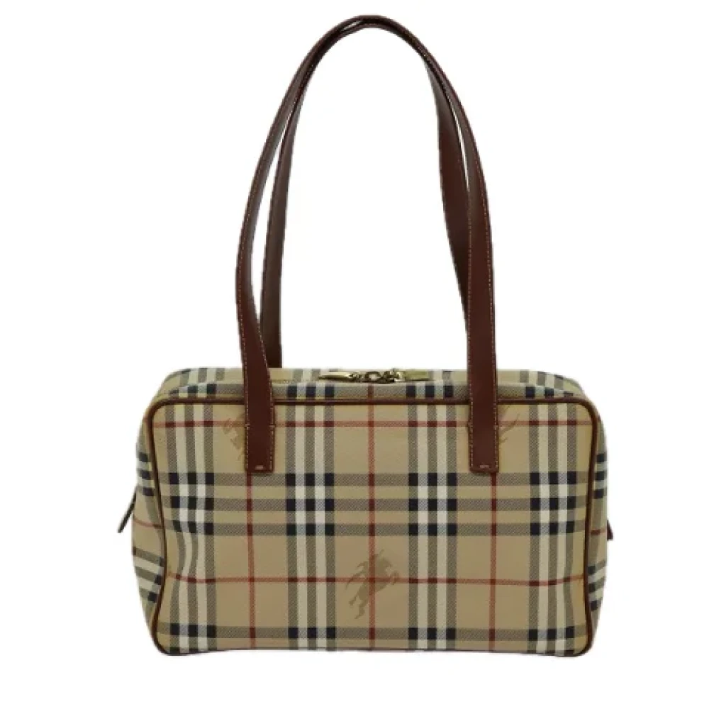 Burberry Vintage Pre-owned Canvas shoulder-bags Beige Dames