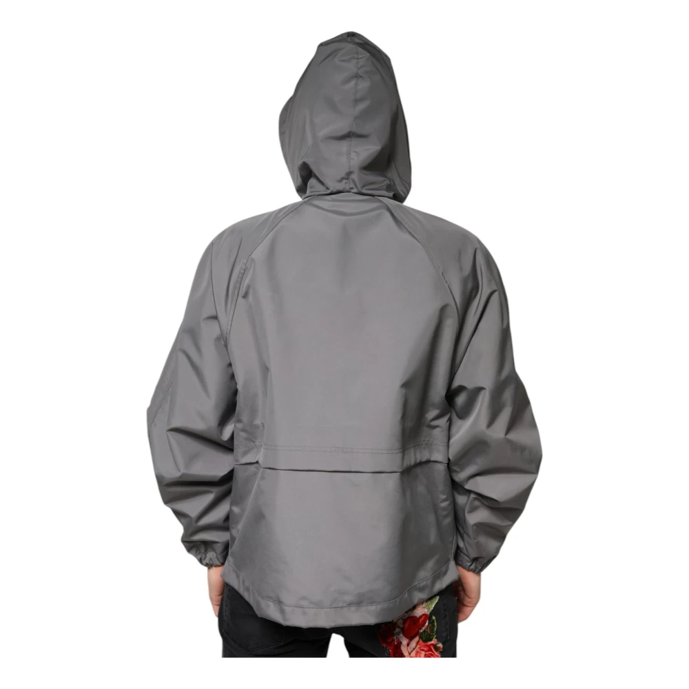 Dolce & Gabbana Grijze Hoodie met Rits en Logo Gray Heren
