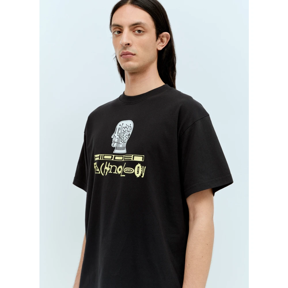 Brain Dead Grafische Print Tech T-Shirt Black Heren