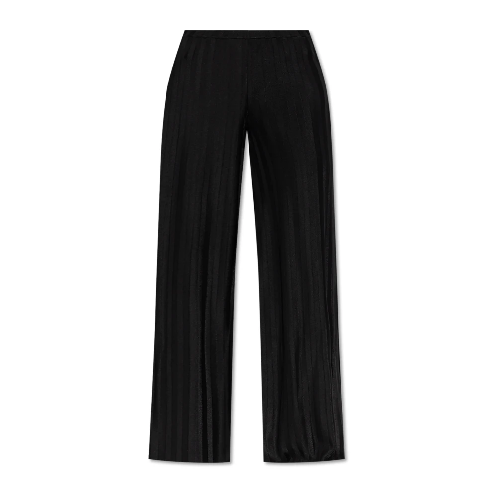 Tom Ford Women's Black Striped Pattern Trousers - Wide Trousers - L - Trousers