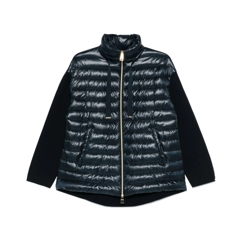Herno Navy Blauwe Rits-Up Trekkoord Jas Blue Dames