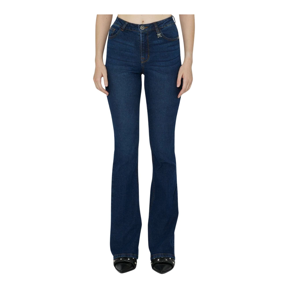 John Richmond Slim Fit Flared Hem Jeans Blue Dames