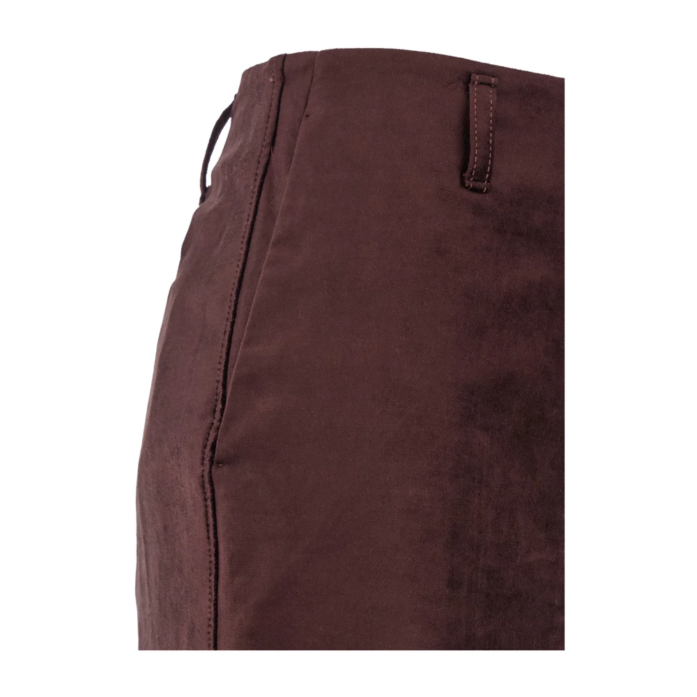 Forte Bruine Fluweel Trompetvormige Broek Brown Dames