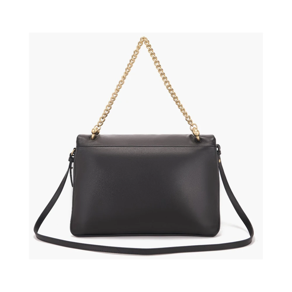 La Carrie Geweven Logo Schoudertas Zwart Black Dames