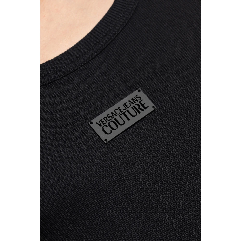 Versace Jeans Couture Geribbelde mouwloze top Black Heren