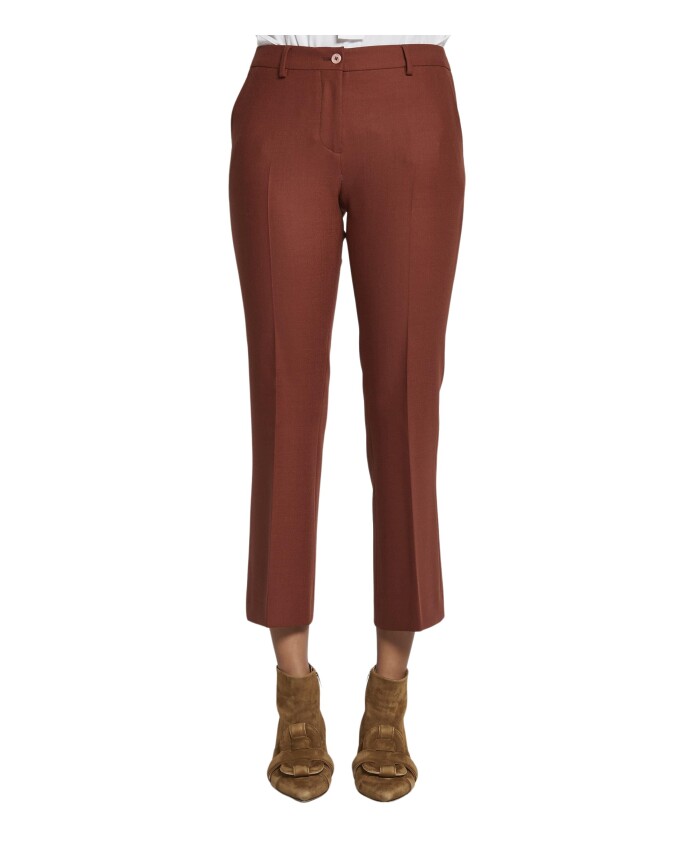 brown-cropped-stretch-trousers
