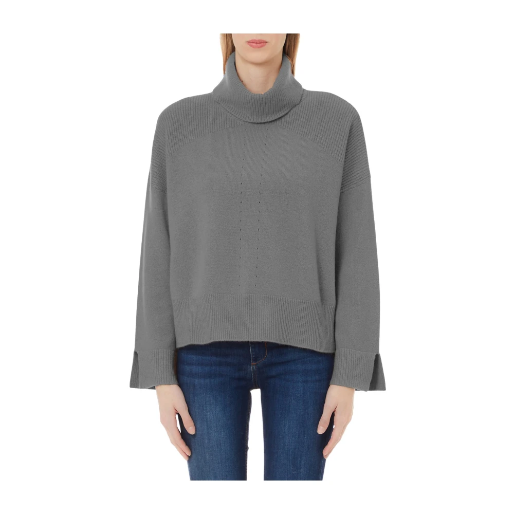 Liu Jo Ash Grey Wol Coltrui Sweater Gray Dames