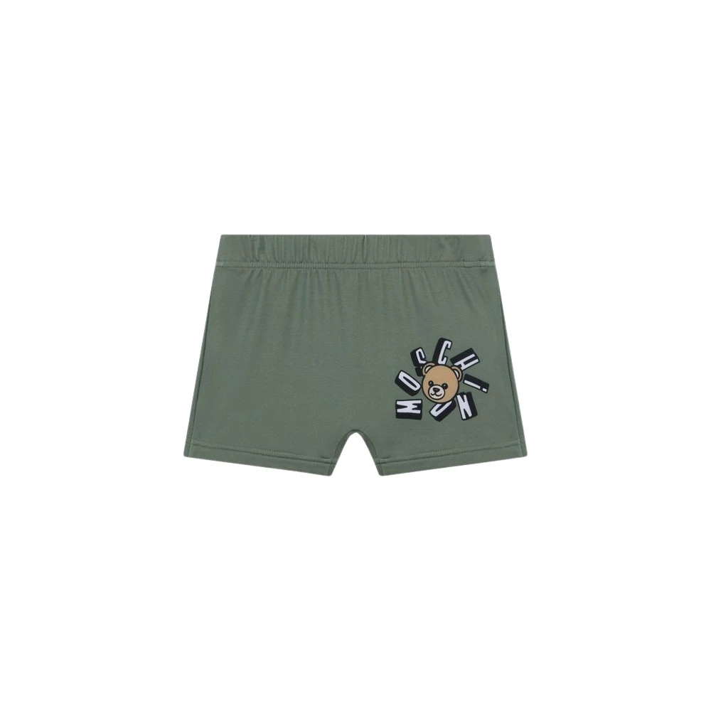 Moschino Green Kids Swimming Trunks, Unisex, 9 M, Teddy Bear Lycra Swimsuit