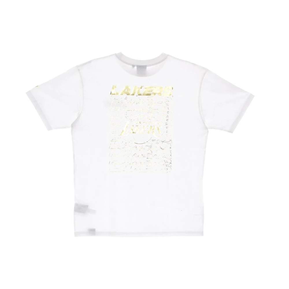 new era NBA Stacked Metallic Tee Los Angeles Lakers White Heren