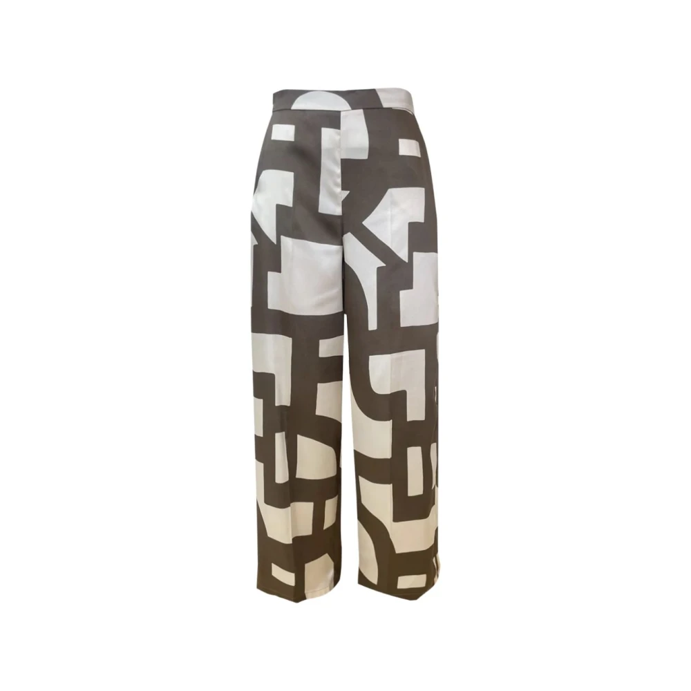Marella Women's Multicolor Wide Trousers - Wide Trousers - L - Trousers