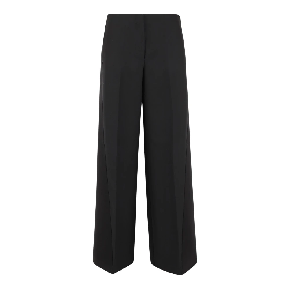 pinko Hoge taille wolmix wijde broek Black Dames