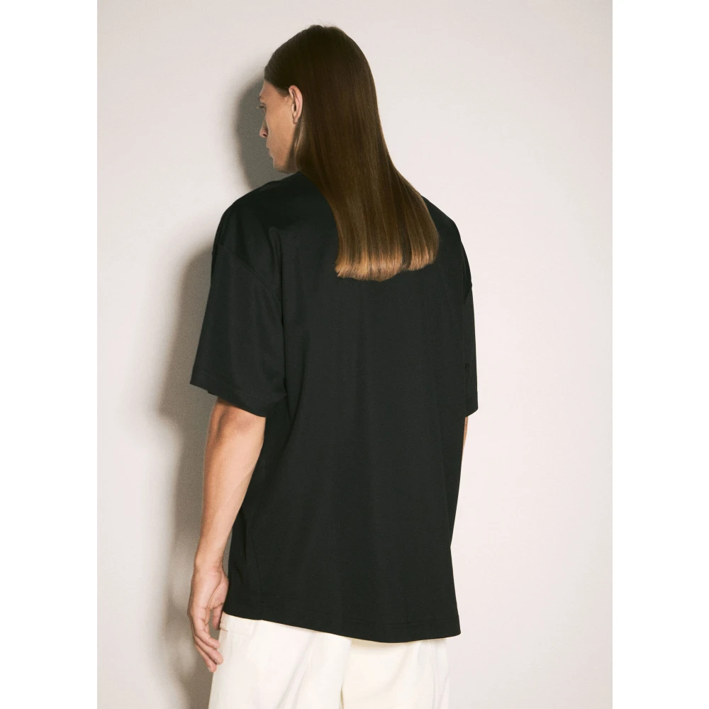 Mugler Zilverkleurige Hardware Crewneck T-shirt Black Heren