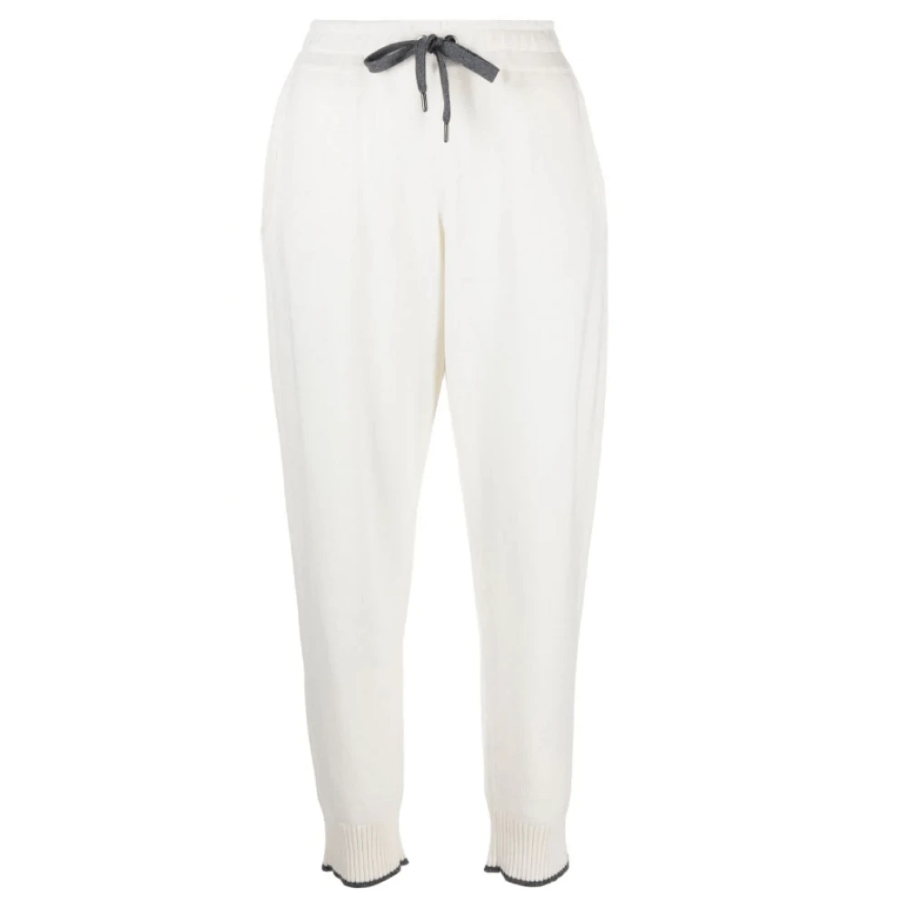 BRUNELLO CUCINELLI Witte Cashmere Track Pants White Dames