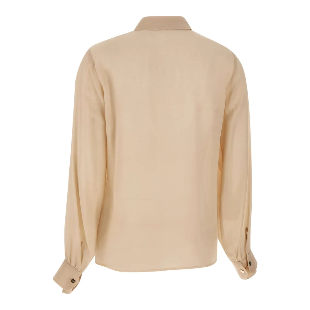 Liu Jo Elegante Zijden Shirt Zandkleur Beige Dames