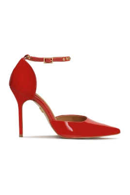 Röda lackläderpumps
