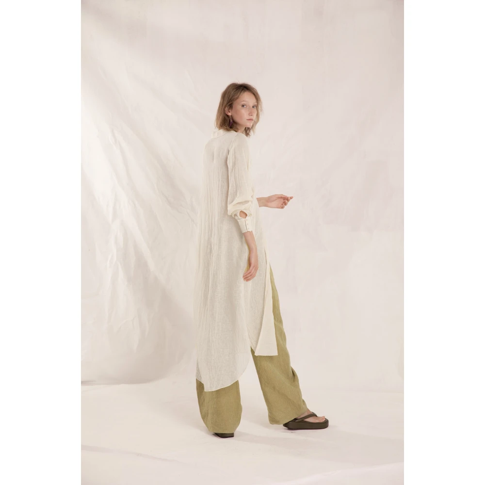 Cortana Katoenen Voile Overhemdjurk White Dames