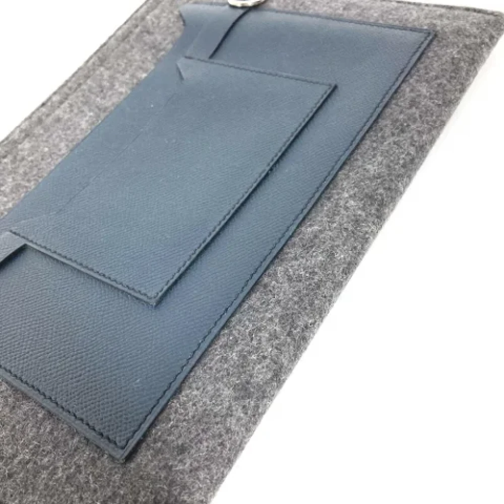Hermès Vintage Pre-owned Fabric clutches Gray Heren