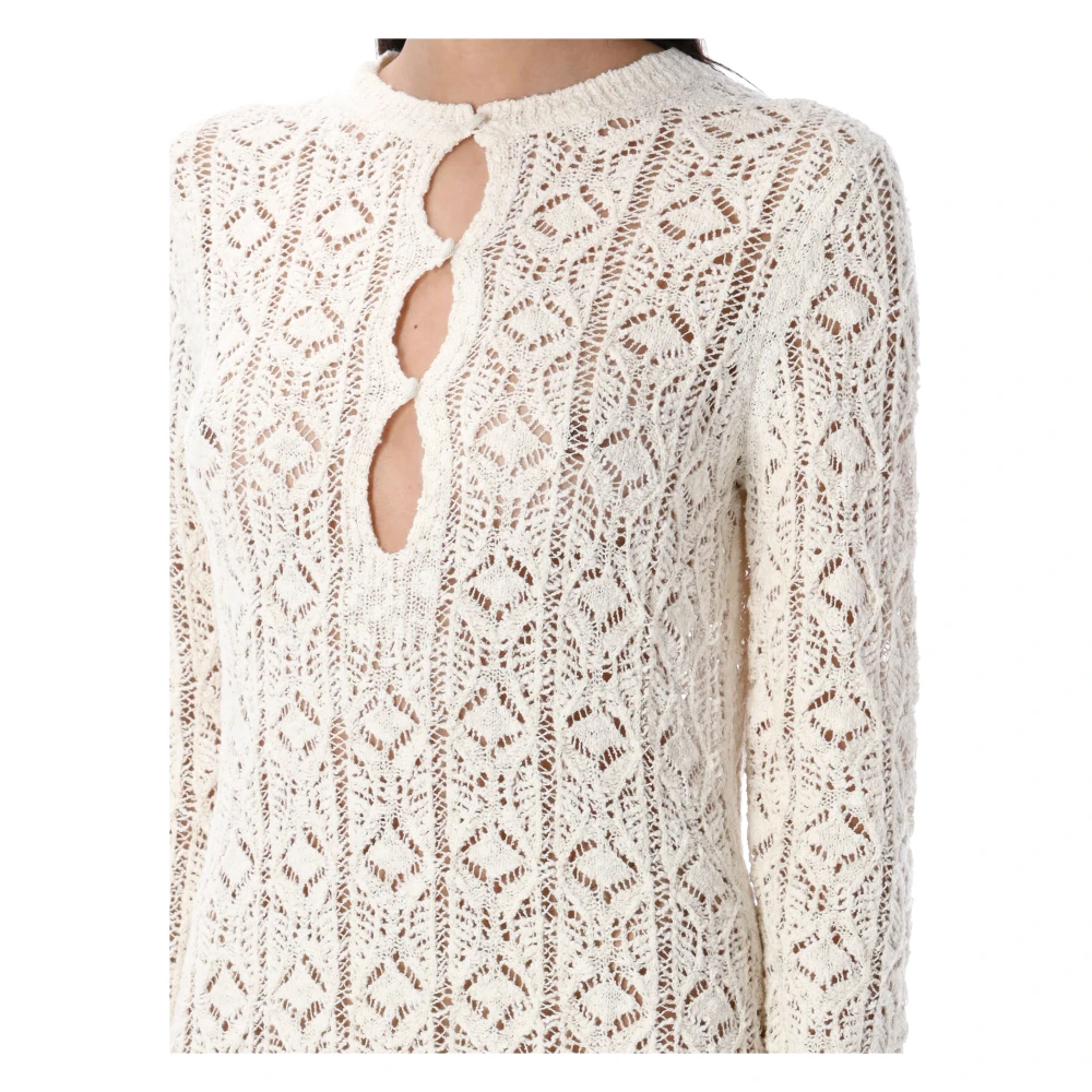 Loulou Studio Ivoor Gehaakte Mini Jurk Beige Dames