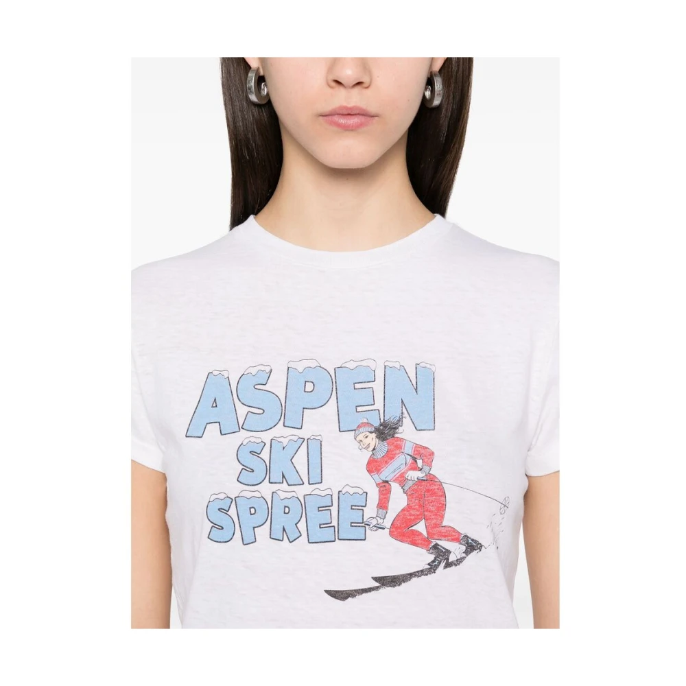 Re Done Wit Grafische Print Ronde Hals T-shirt White Dames