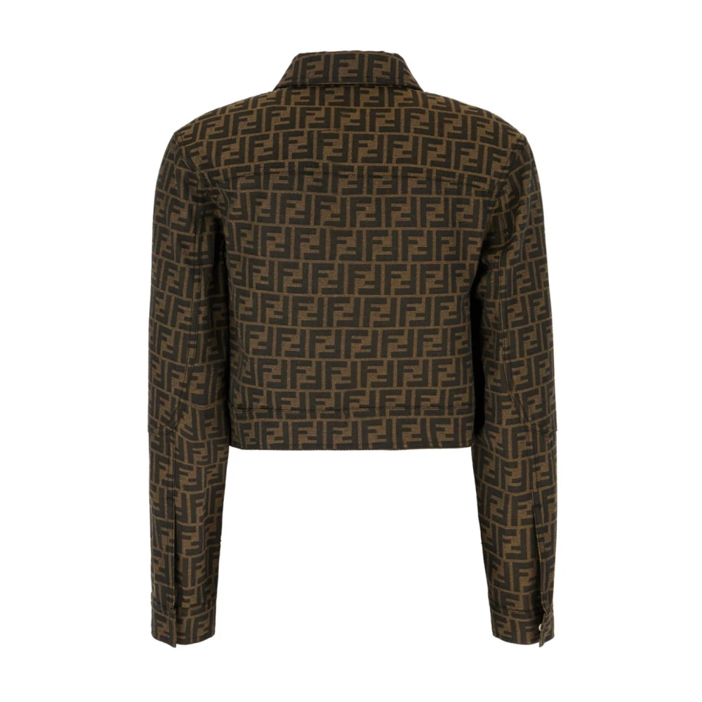 Fendi Bruine Jas met Verborgen Sluiting Brown Dames