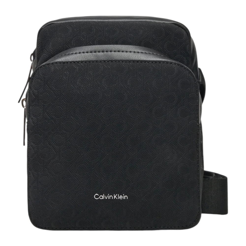 Calvin Klein Men's Black Messenger Bags, One Size, Shoulder Bag With Logo