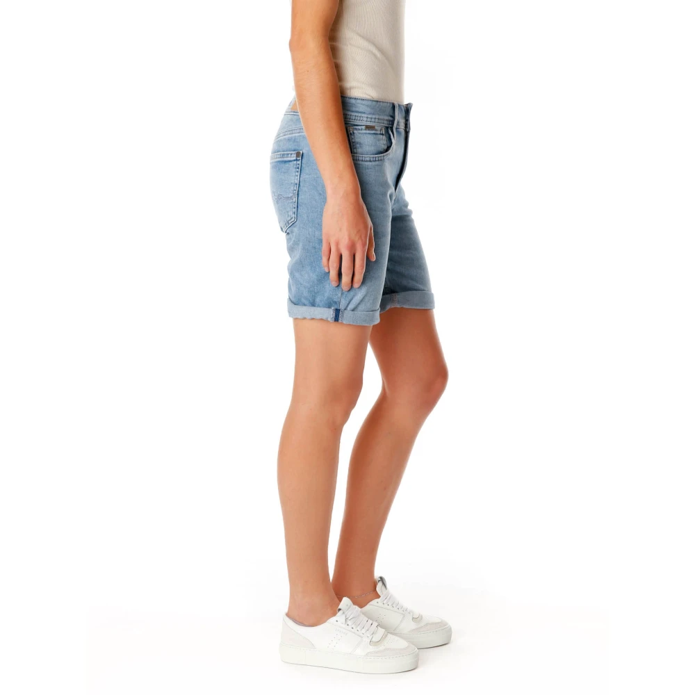 Pepe Jeans Stretch Denim Shorts Mid Taille Blue Dames