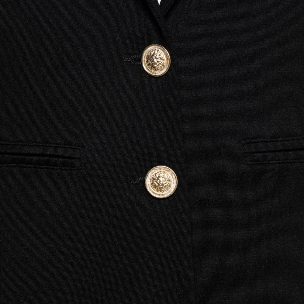 &Co Woman Zwarte Ongevoerde Blazer met Paspelzak Black Dames