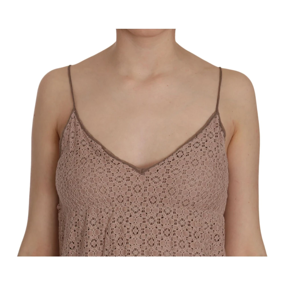 Pink Memories Beige A-lijn Mini Jurk Beige Dames