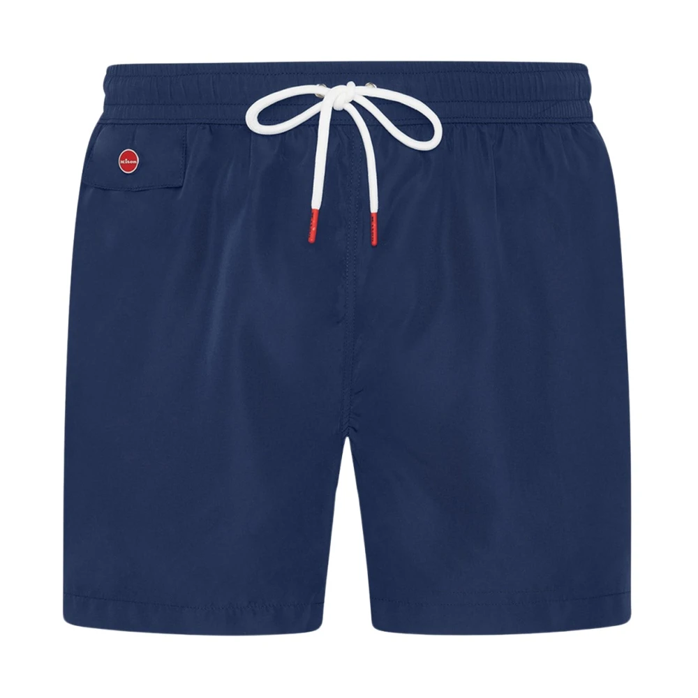 Kiton Blauwe Polyester Swim Boxer Shorts Blue Heren