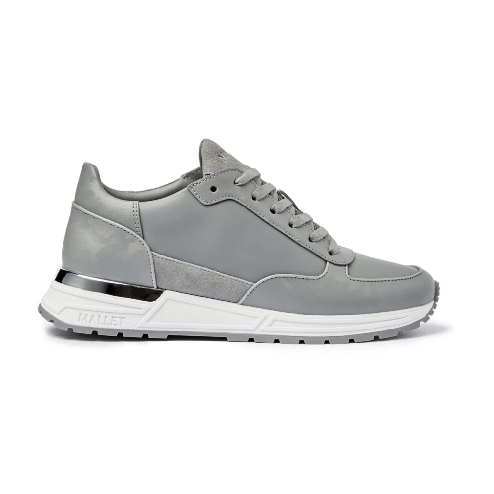 Mallet London Grijze Camo Leren Sneakers Heren Schoenen Grijs