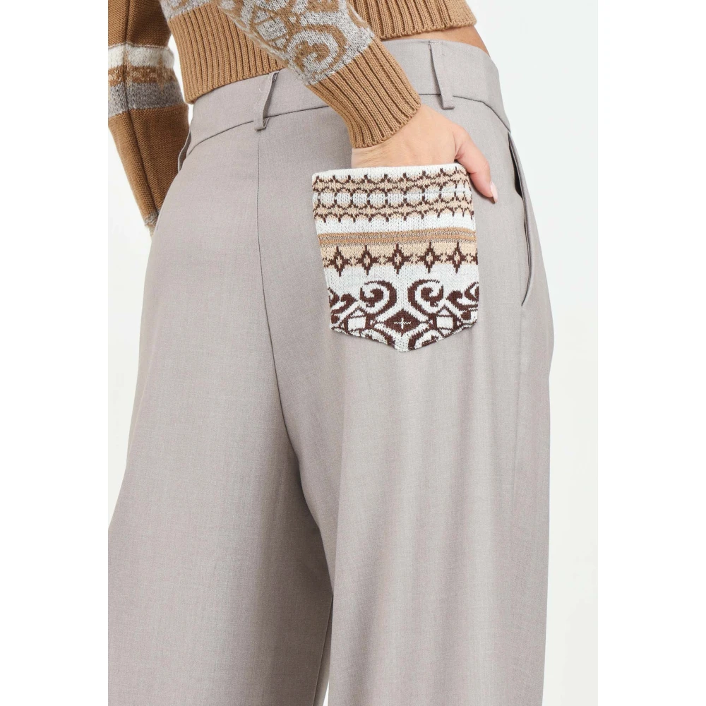 Akep Elegante Bootcut Grijze Broek Gray Dames