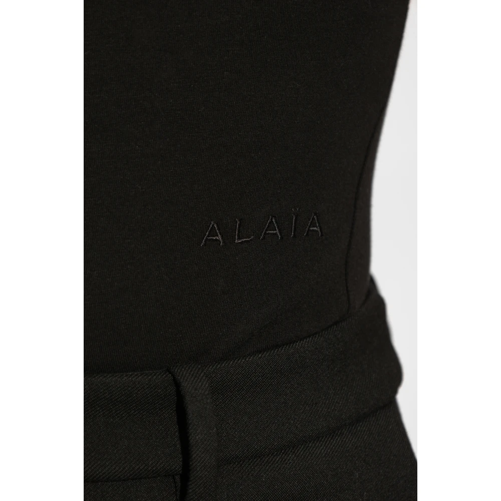 Alaïa Bodysuit met logo Black Dames