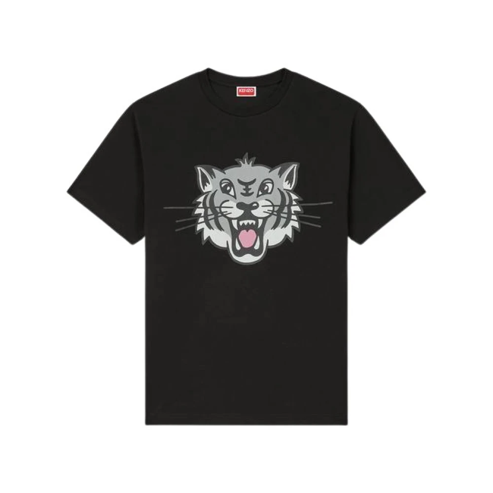 Kenzo Happy Tiger Jersey T-shirt Svart Black, Herr