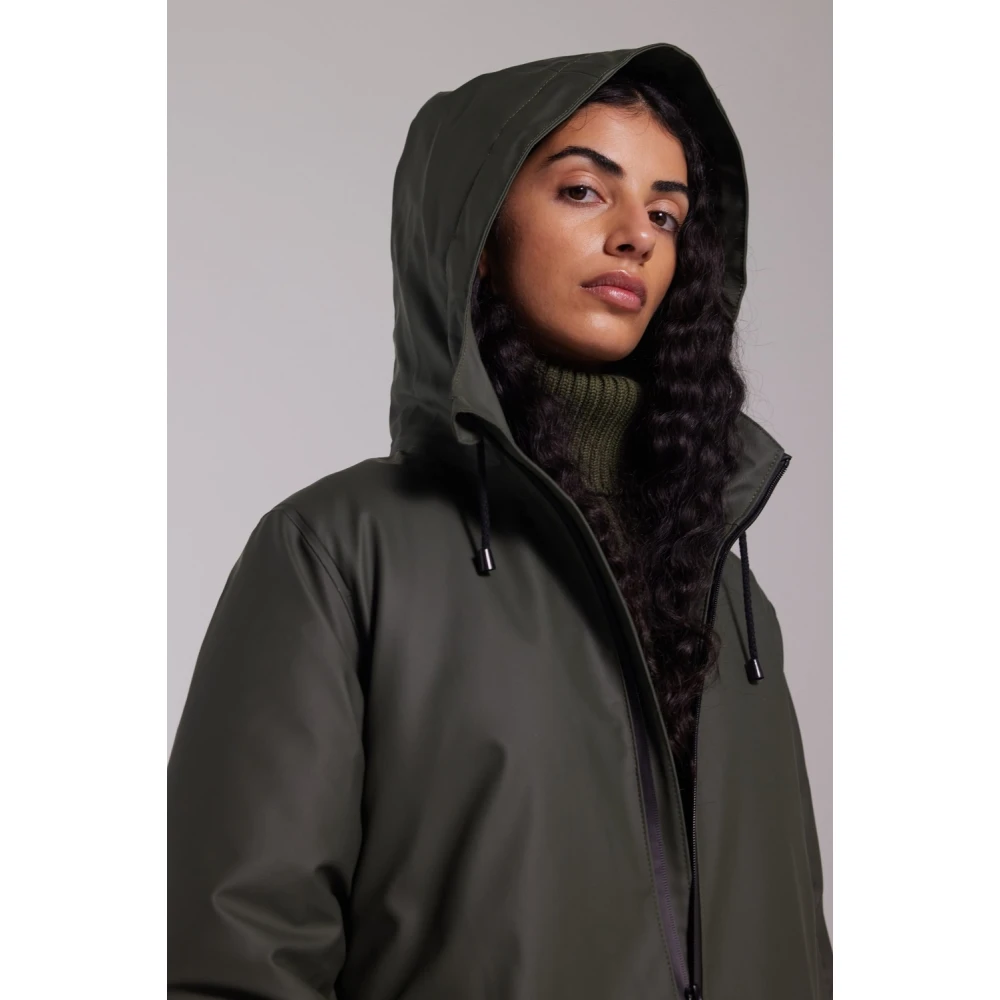 Stutterheim Warm A-Line Regenjas voor Vrouwen Green Dames