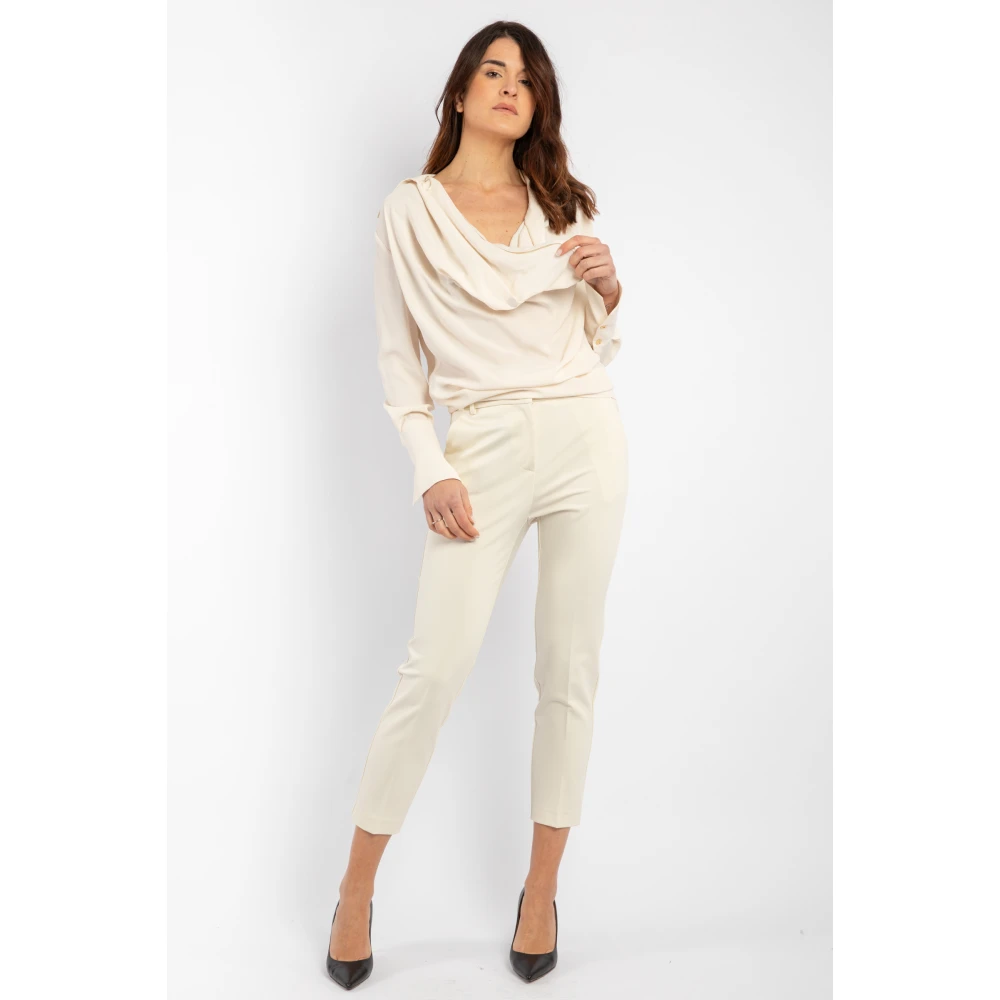 pinko Zijden blend blouse met gedrapeerd volume Pink Dames